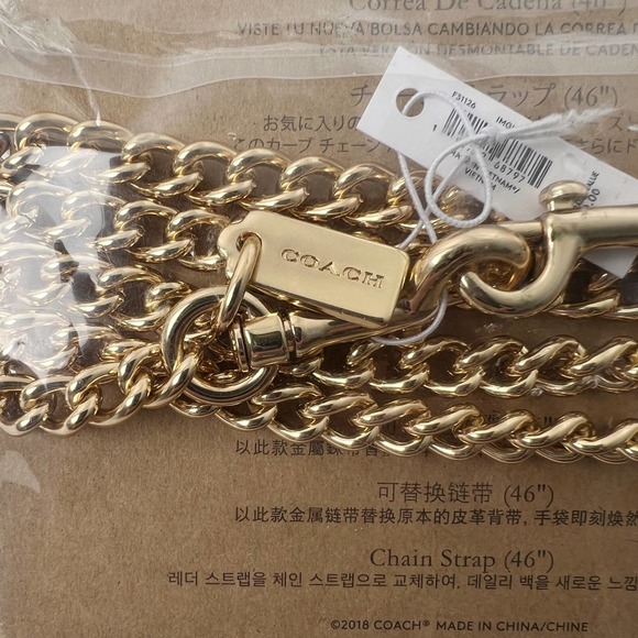 COACH Crossbody Gold Chain Strap 46” Replacement Strap - Picture 3 of 3